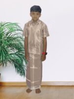 Privisha Silk Kids Shirt and Dhotis Combo Set – Silver Green