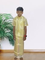 Privisha Silk Kids Shirt and Dhotis Combo Set – Zari Gold