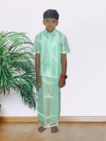 Privisha Silk Kids Shirt and Dhotis Combo Set – Elegance Green