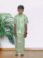 Privisha Silk Kids Shirt and Dhotis Combo Set – Pista Green