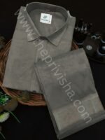 Privisha Silk Shirt and Dhotis Combo Set – Silver Green