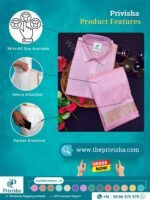 Privisha Silk Shirt and Dhotis Combo Set – Baby Pink - Image 5