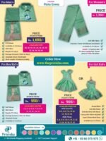Privisha Soft Silk Gown Combo Set - Pista Green - Image 3