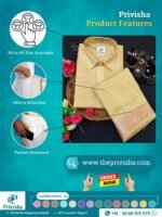 Privisha Silk Shirt and Dhotis Combo Set – Gold - Image 5