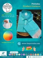 Privisha Silk Kids Shirt and Dhotis Combo Set – Peacock Blue - Image 5