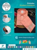 Privisha Silk Shirt and Dhotis Combo Set – Royal Orange - Image 5