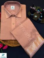 Privisha Silk Shirt and Dhotis Combo Set – Copper