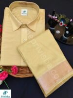 Privisha Silk Shirt and Dhotis Combo Set – Gold