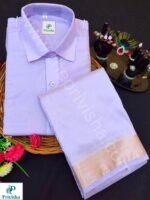 Privisha Silk Shirt and Dhotis Combo Set – Lavender
