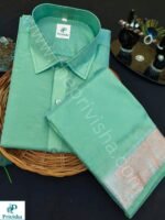 Privisha Silk Shirt and Dhotis Combo Set – Pista Green
