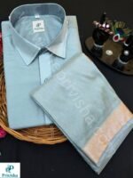 Privisha Silk Shirt and Dhotis Combo Set – Premium Grey