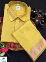 Privisha Silk Shirt and Dhotis Combo Set – Zari Gold