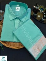 Privisha Silk Shirt and Dhotis Combo Set – Elegance Green