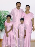 Privisha Soft Silk Gown Combo Set - Baby Pink - Image 2