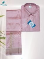 Privisha Silk Kids Shirt and Dhotis Combo Set – Baby Pink - Image 3