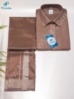 Privisha Silk Kids Shirt and Dhotis Combo Set – Copper - Image 3