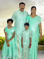 Privisha Soft Silk Gown Combo Set - Elegance Green - Image 2