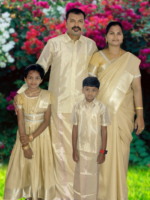 Privisha Soft Silk Gown Combo Set - Gold - Image 2