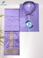 Privisha Silk Shirt and Dhotis Combo Set – Lavender - Image 3