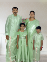Privisha Soft Silk Gown Combo Set - Pista Green - Image 2