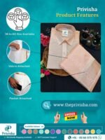 Privisha Silk Shirt and Dhotis Combo Set – Smoothy Orange - Image 5