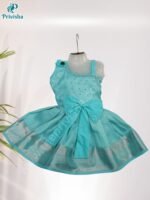 Privisha Soft Silk Gown Combo Set - Peacock Blue