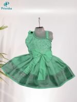 Privisha Soft Silk Gown Combo Set - Pista Green