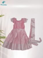 Privisha Soft Silk Pattu Pavadai Combo Set – Baby Pink - Image 3