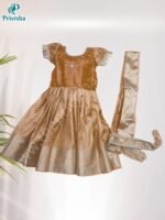 Privisha Soft Silk Pattu Pavadai Combo Set – Coffee - Image 3