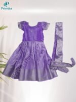 Privisha Soft Silk Pattu Pavadai Combo Set – Lavender - Image 3