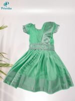 Privisha Soft Silk Pattu Pavadai Combo Set – Pista Green